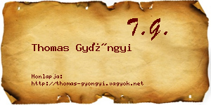 Thomas Gyöngyi névjegykártya